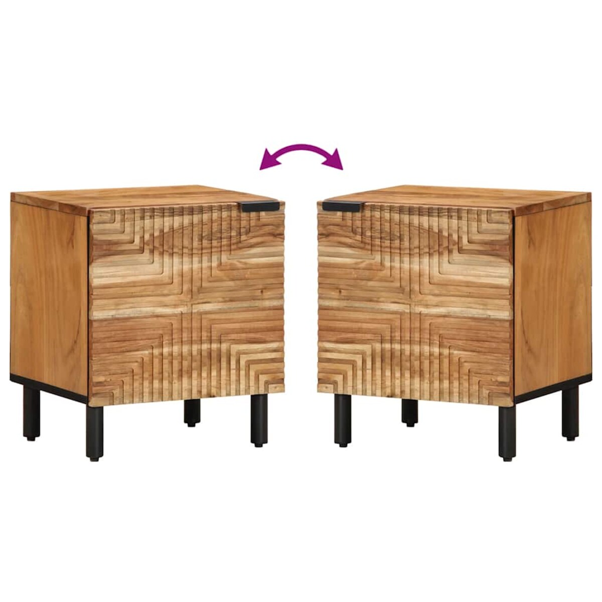 vidaXL Szafka nocna, 40x33x46 cm, lite drewno akacjowe