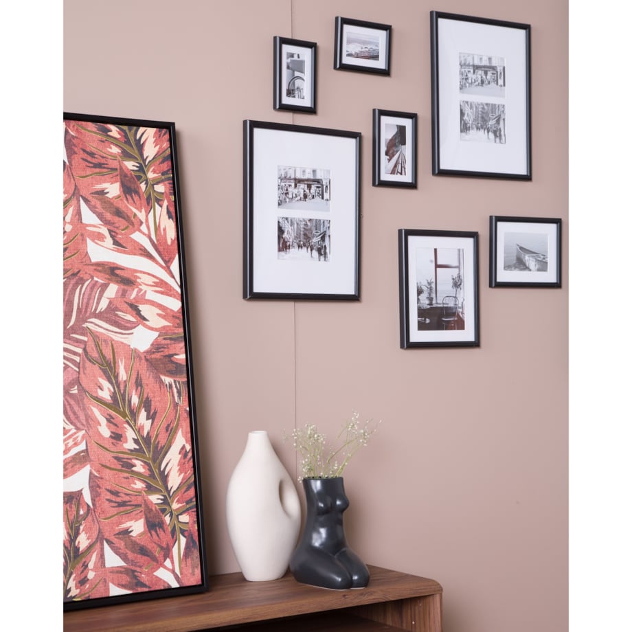 Galeria ścienna krajobrazy 7 ramek czarna ZINIARE