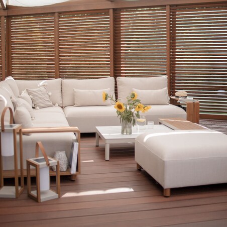 Zestaw mebli ogrodowych Kalem beżowy, modułowy, komplet wypoczynkowy