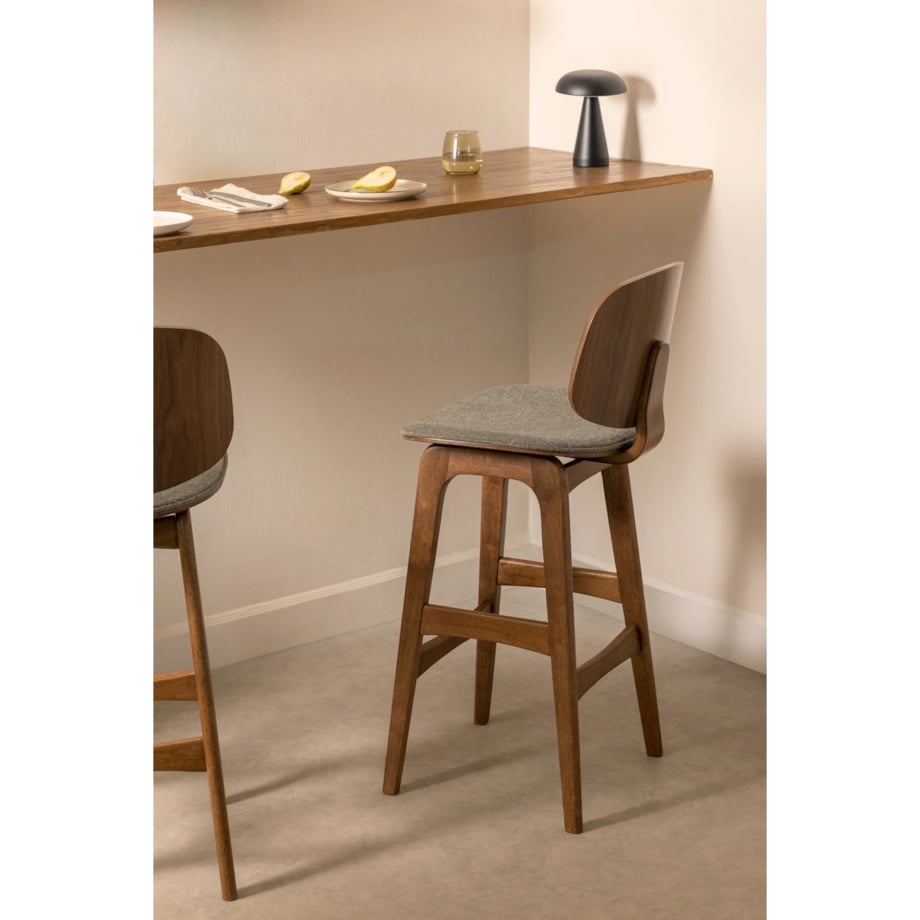 Krzesło barowe z drewna kauczukowego brązowe Canada 2 szt. 65 cm