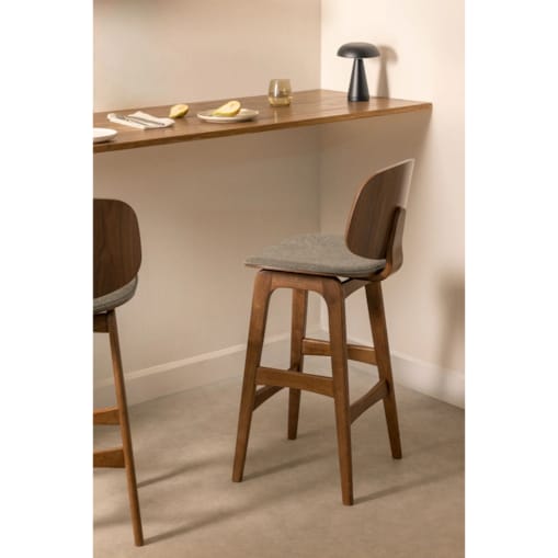 Krzesło barowe z drewna kauczukowego brązowe Canada 2 szt. 65 cm