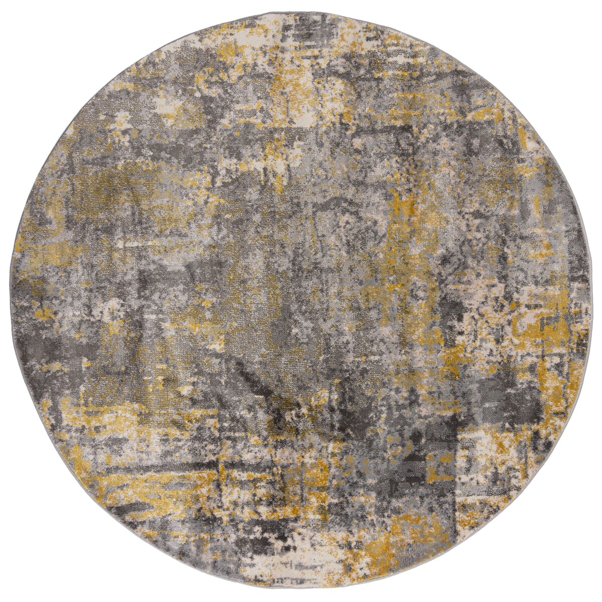Dywan Nowoczesny Okrągły Cocktail Wonderlust Szary/Ochre 160x160
