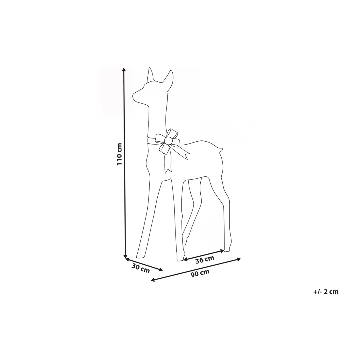 Dekoracja ogrodowa LED AURENNE Jelonek 110 cm Biały