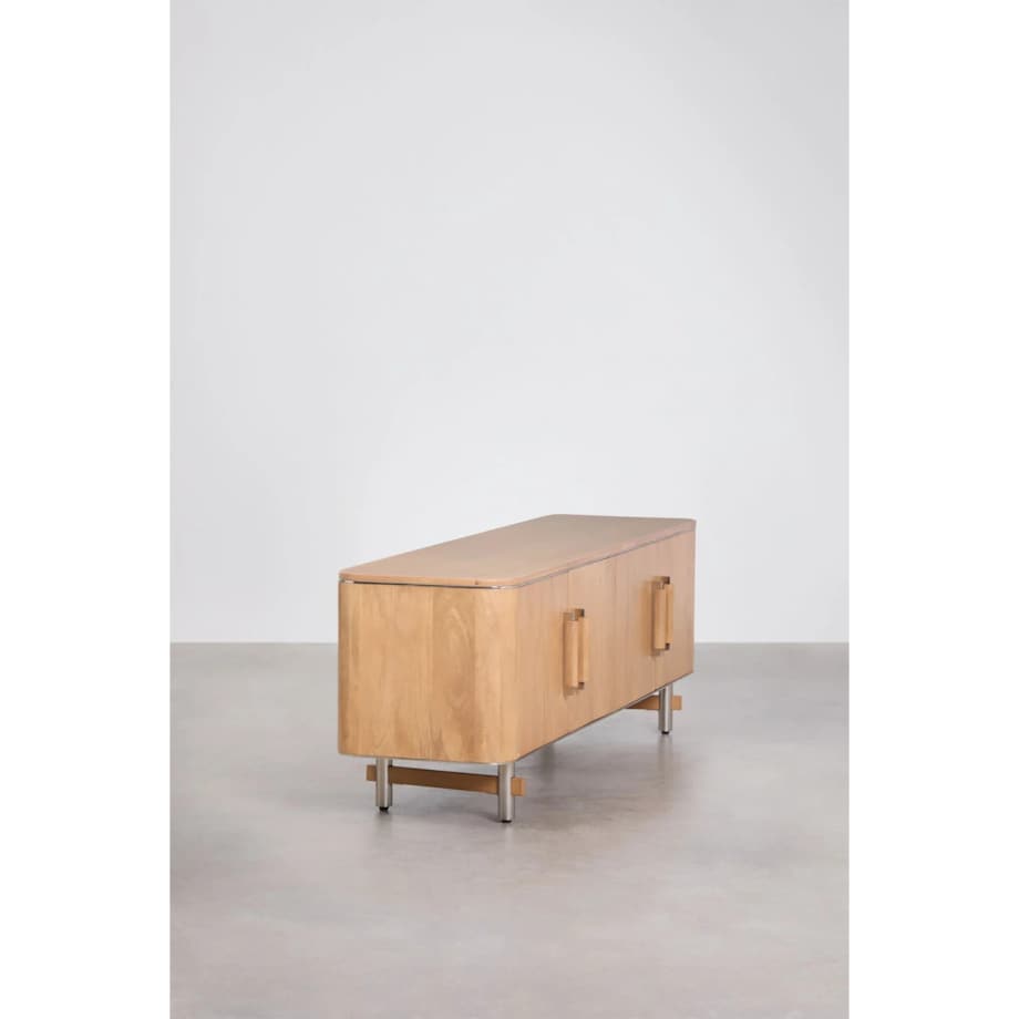 Komoda RTV 160x40 cm z drewna mango i stali Osaka