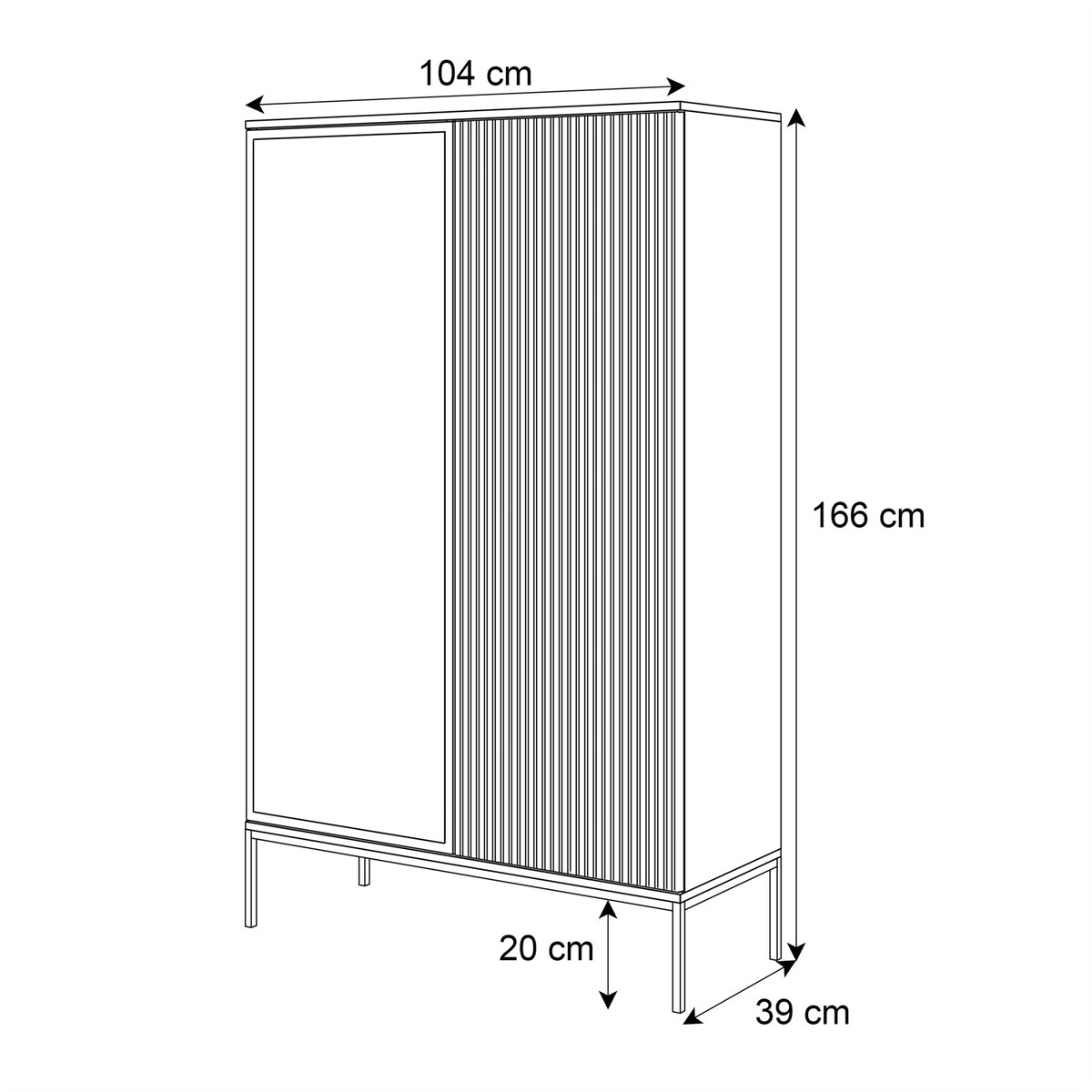 Witryna ECLIPSE WTSZ104 kaszmir z oświetleniem