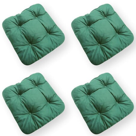 Zestaw 4 poduszek na krzesło/stołek, standard, 45x45 cm, Zielony