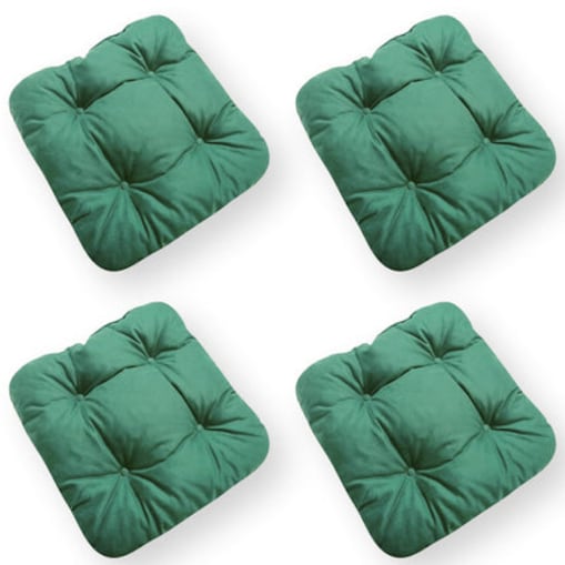 Zestaw 4 poduszek na krzesło/stołek, standard, 45x45 cm, Zielony