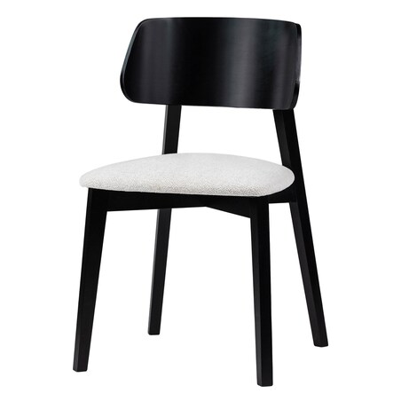 Krzesło drewniane 80x46x43 cm czarne/jasnobeżowe TOSCANIA - VI