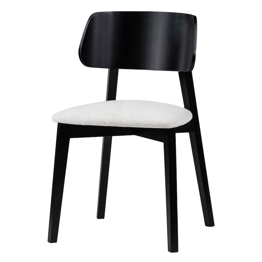 Krzesło drewniane 80x46x43 cm czarne/jasnobeżowe TOSCANIA - VI