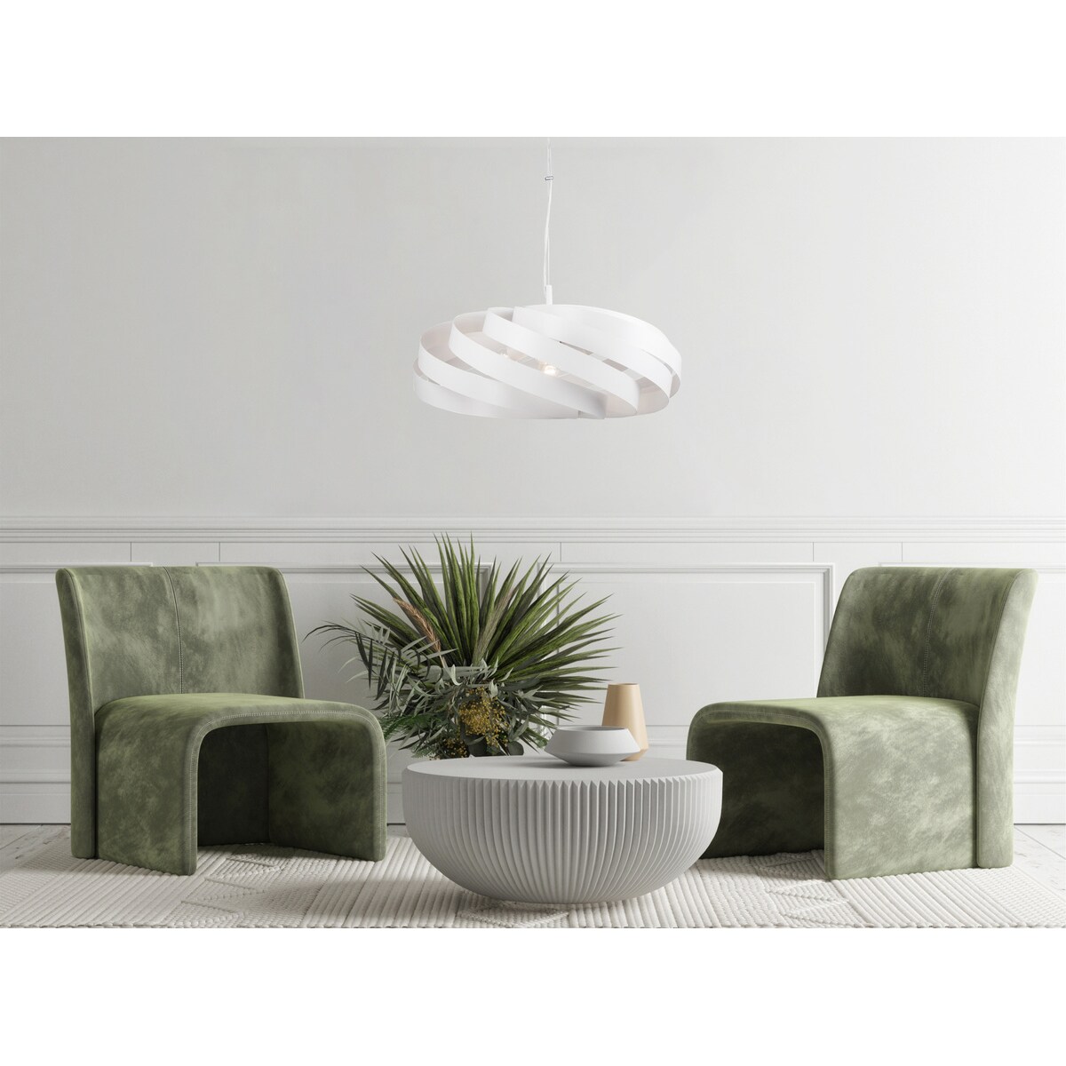 Wisząca lampa Vento 1134 Zumaline okrągła nad stół biała