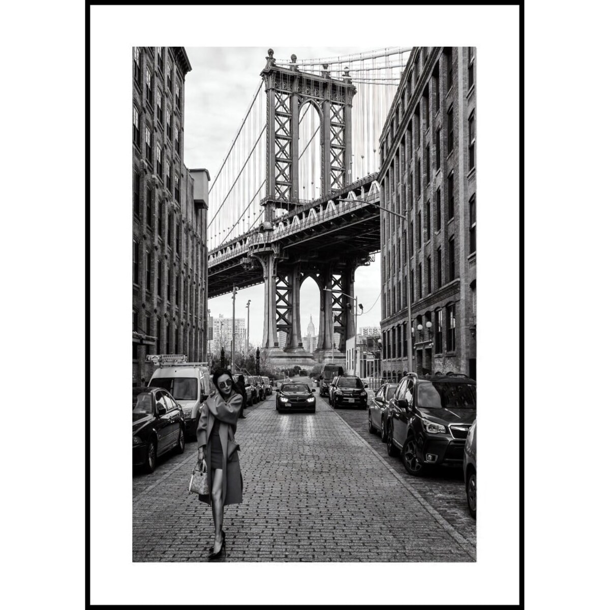 Poster Story, Plakat, Obraz - Spacer po Brooklyn Bridge, wymiary 30 x 42 cm