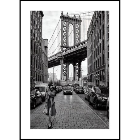 Poster Story, Plakat, Obraz - Spacer po Brooklyn Bridge, wymiary 30 x 42 cm