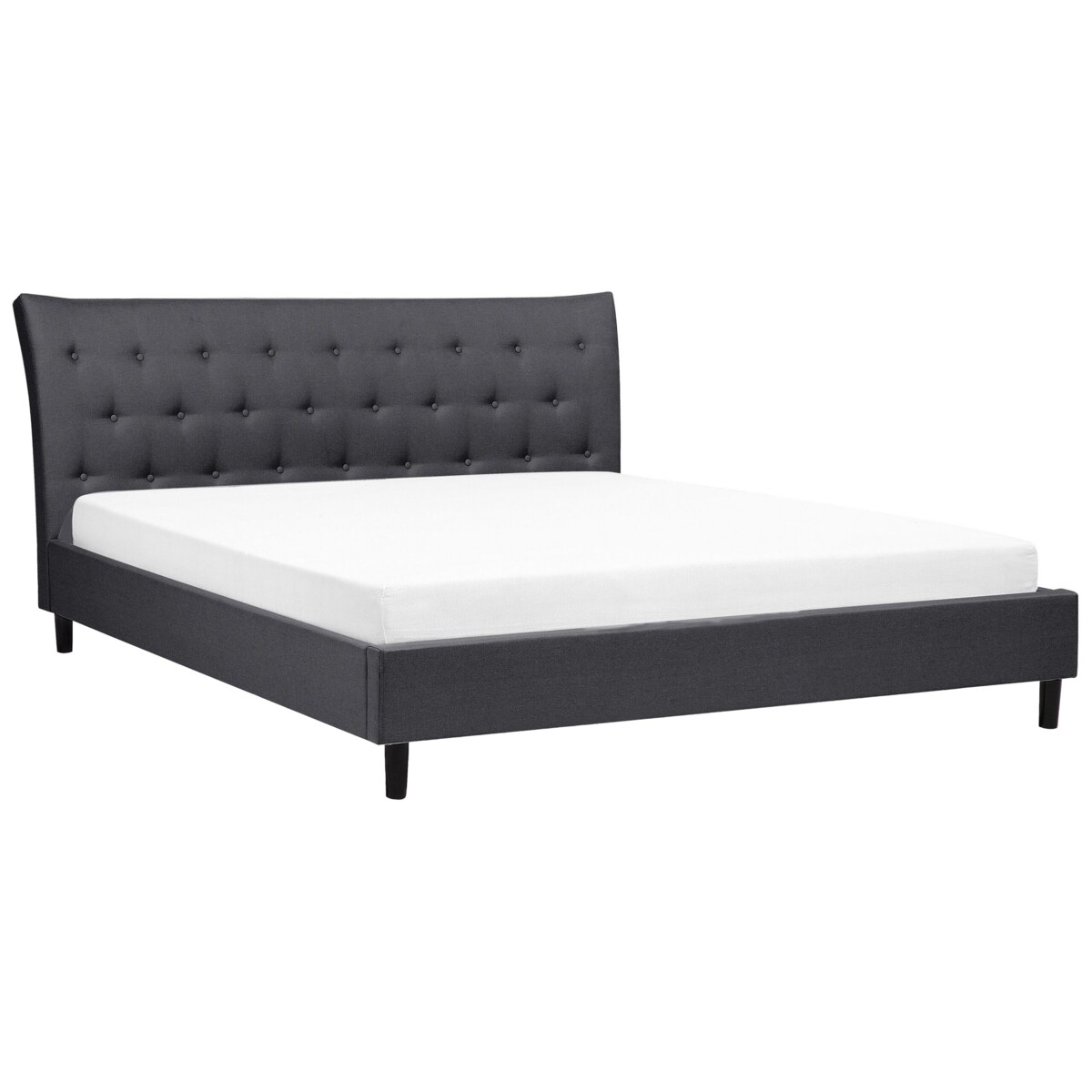 Łóżko tapicerowane 180 x 200 cm ciemnoszare SAVERNE