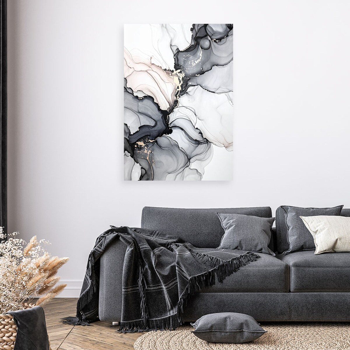 Obraz czarno złoty do salonu jadalni biura, Nowoczesna Abstrakcja 60x90