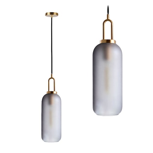 Lampa Sufitowa Wisząca App628-1Cp Szary, Metal