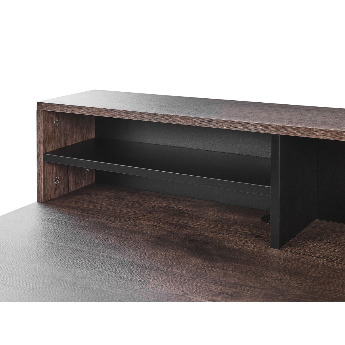 Biurko z półkami 100 x 50 cm ciemne drewno HARISON