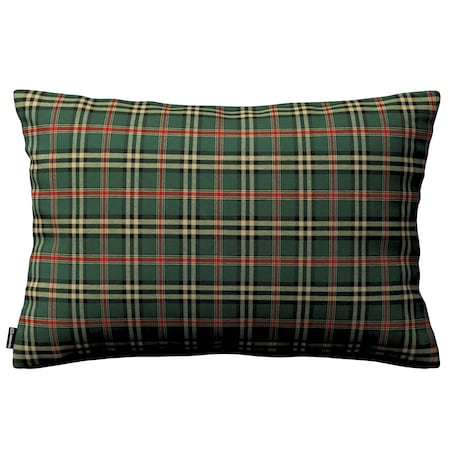 Poszewka Kinga na poduszkę prostokątną 60x40 zielono-czerwona kratka