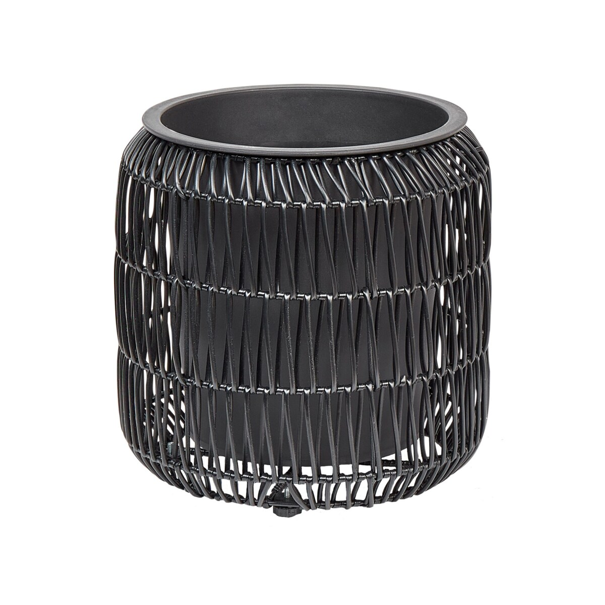 Zestaw 2 doniczek na kwiaty z technorattanu czarny BRODIEA