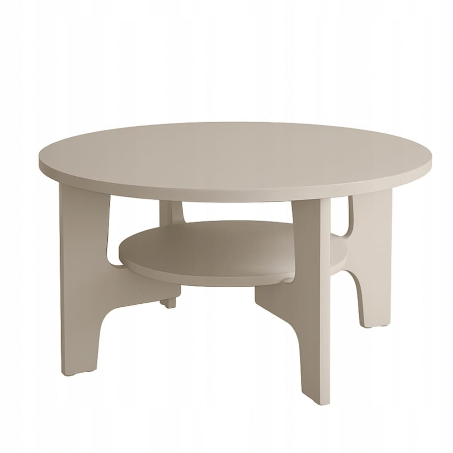 Stolik Kawowy Okrągły Do Salonu 80cm Kaszmir Nowoczesny Styl JAPANDI SCANDI