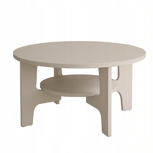 Stolik Kawowy Okrągły Do Salonu 80cm Kaszmir Nowoczesny Styl JAPANDI SCANDI