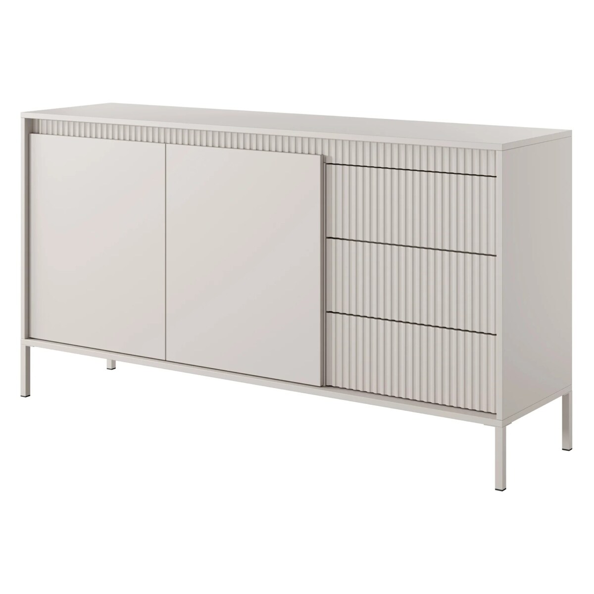 Komoda dwudrzwiowa z szufladami, LEMAL 81,4x153,6 cm,