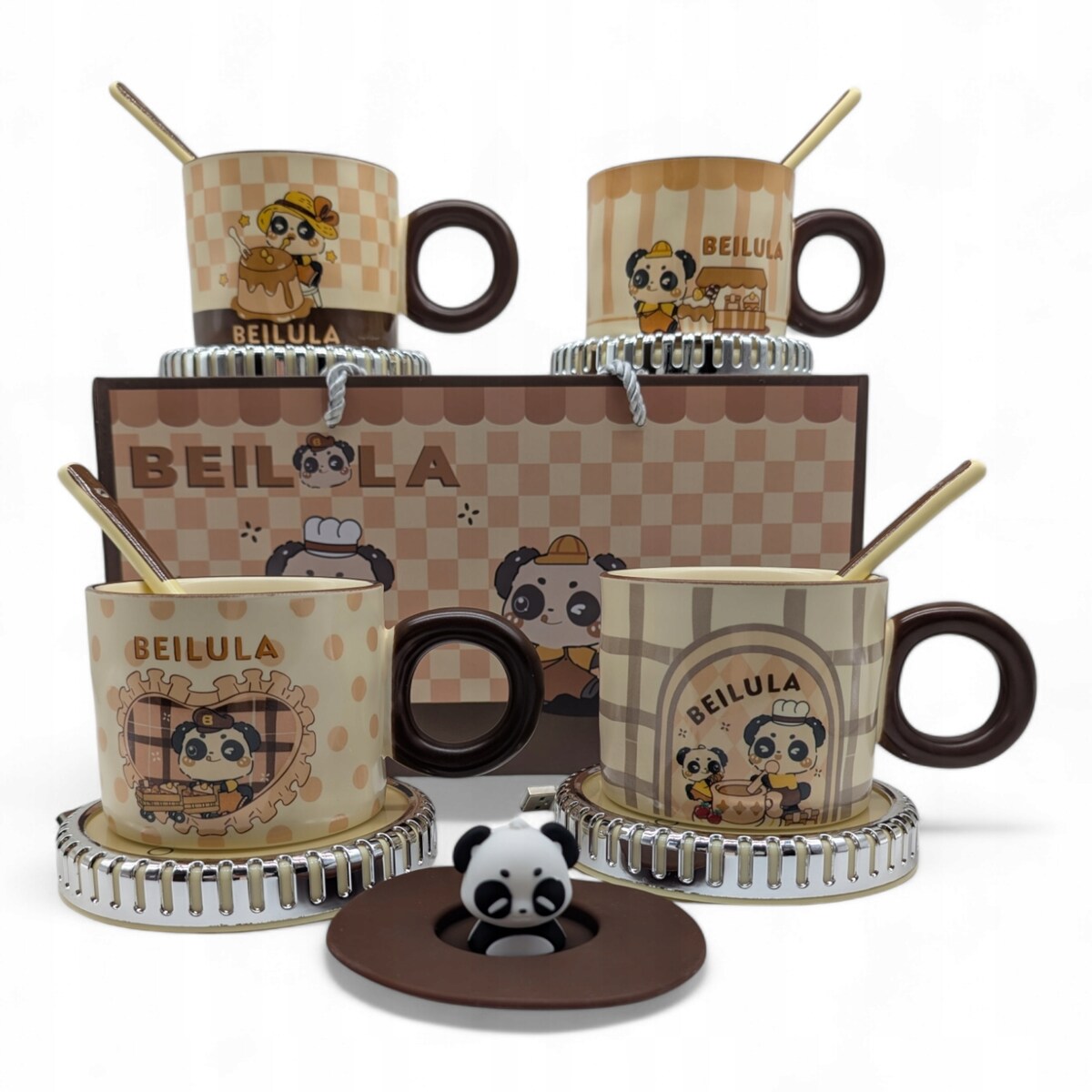 ZESTAW KUBEK Z PODGRZEWACZEM + Łyżka + Kabel USB PREZENT KUBEK ŚWIĄTECZNY