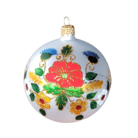 Bombka szklana 4 szt. Ø 100 mm FOLK - 2