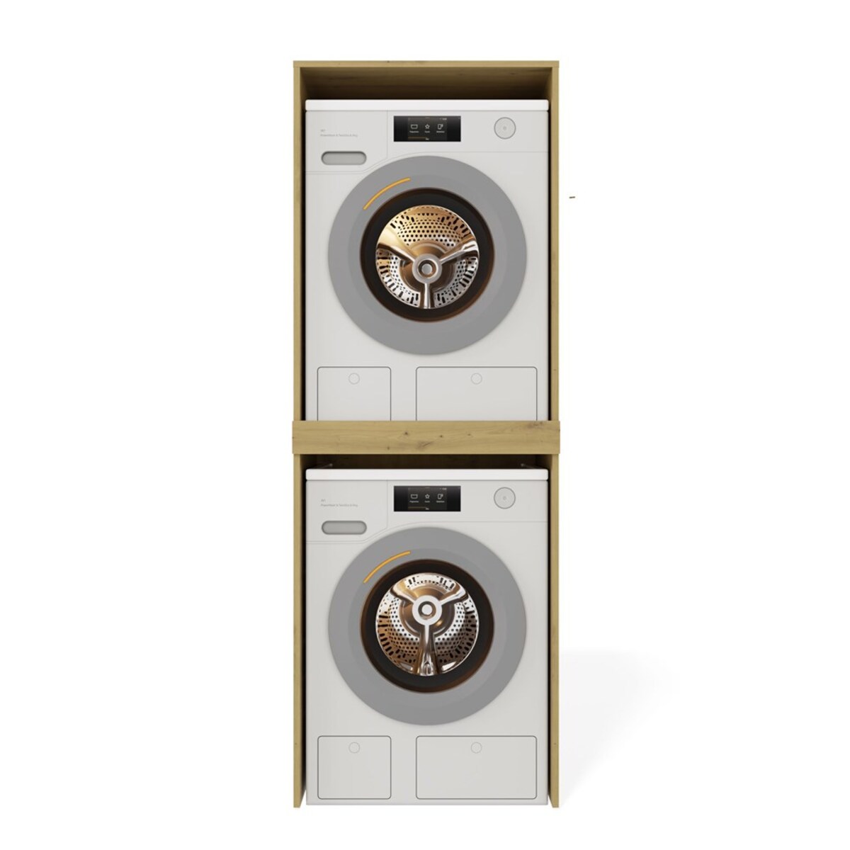 Szafka Łazienkowa na Pralkę i Suszarkę POLA TWIN Regał Słupek DĄB ARTISAN