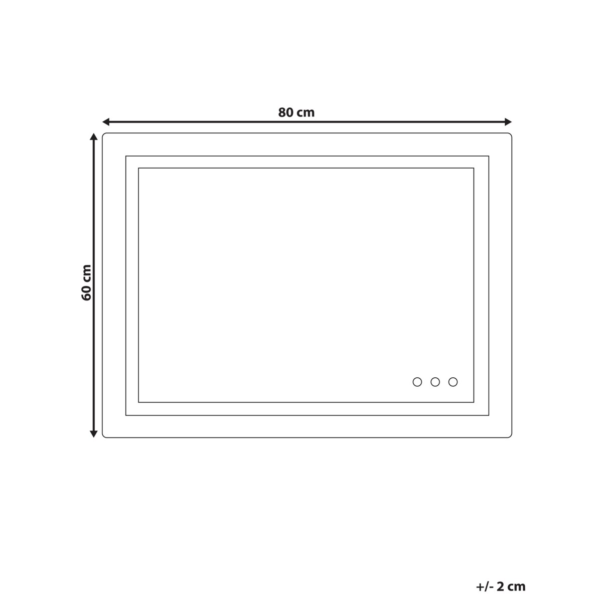 Lustro ścienne LED 80 x 60 cm srebrne PRENOIS
