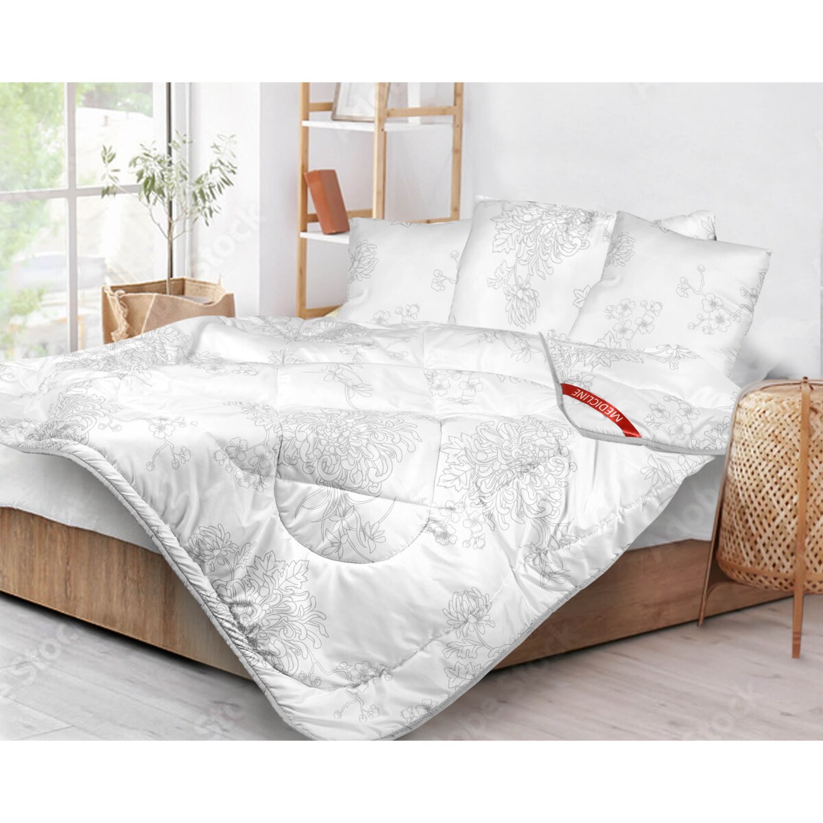 Kołdra Antyalergiczna Całoroczna Drukowana Silikon 200X220 Cm Wzór Kwiaty