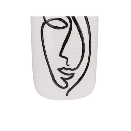 Wazon na kwiaty ceramiczny biały AENUS