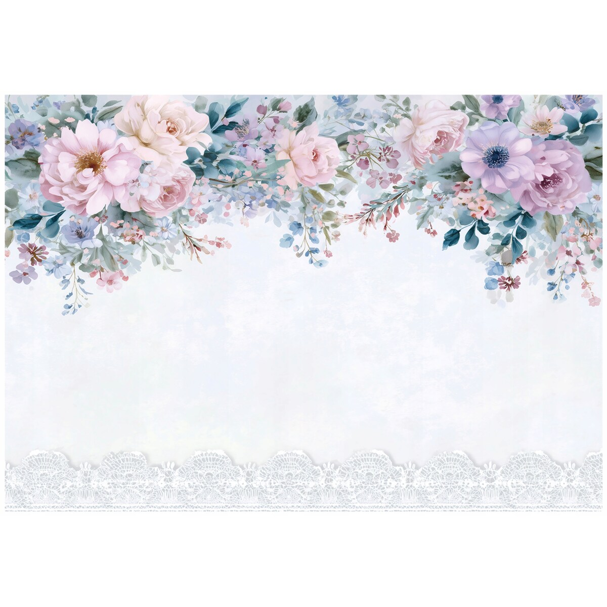 Fototapeta Do Sypialni Salonu Na Flizelinie Kwiaty Vintage Niebieski 300x210