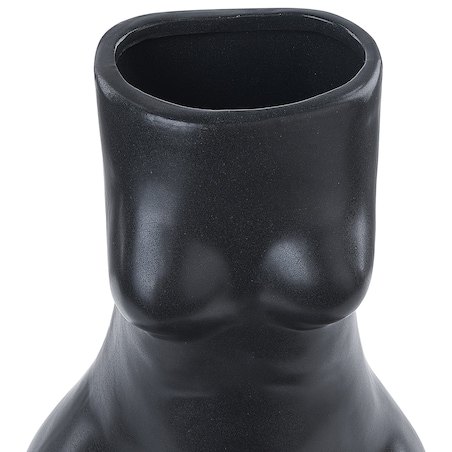 Wazon na kwiaty PYRGOS Ceramika 22 cm Czarny