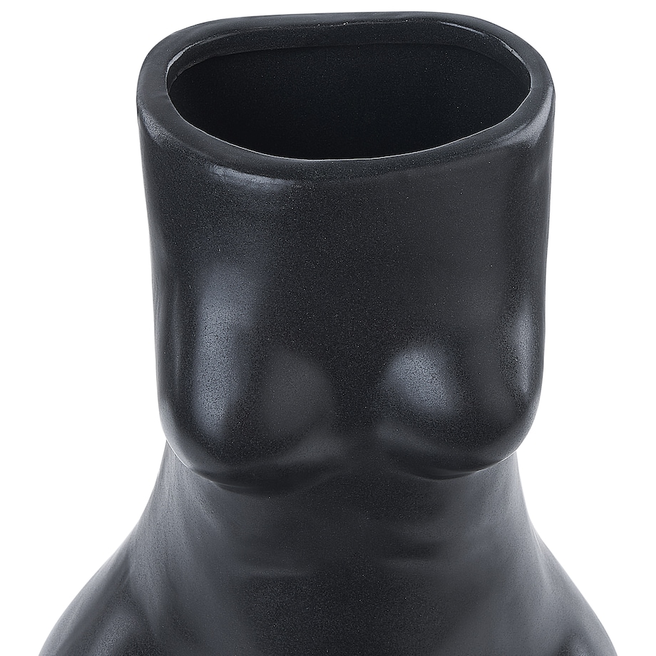 Wazon na kwiaty PYRGOS Ceramika 22 cm Czarny