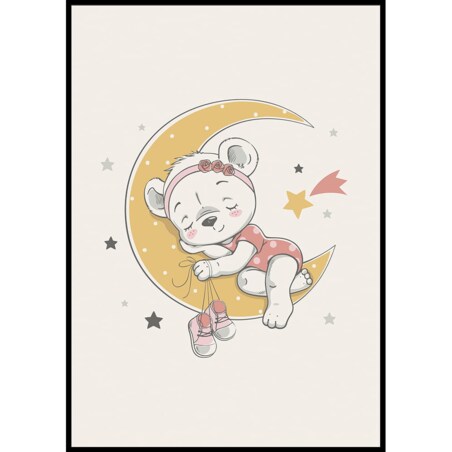 plakat śpiąca misia 50x70 cm