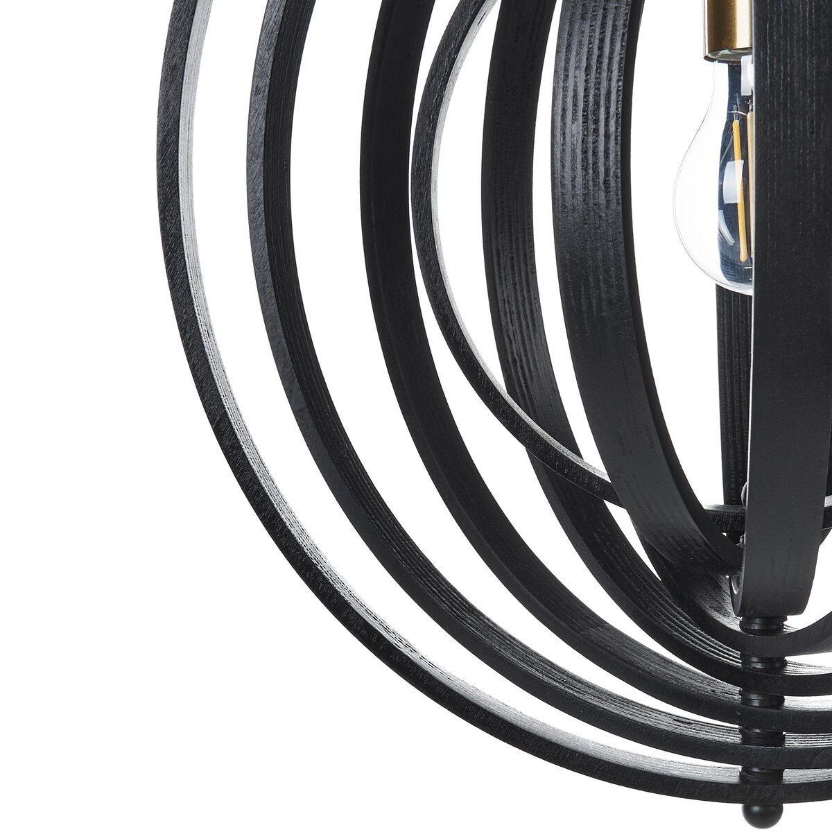 Lampa wisząca MURRELL Drewno topolowe Czarny