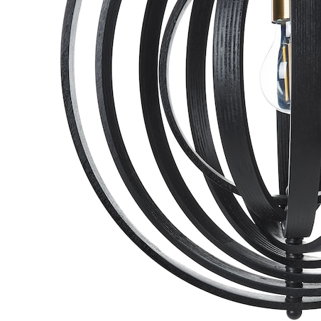Lampa wisząca MURRELL Drewno topolowe Czarny