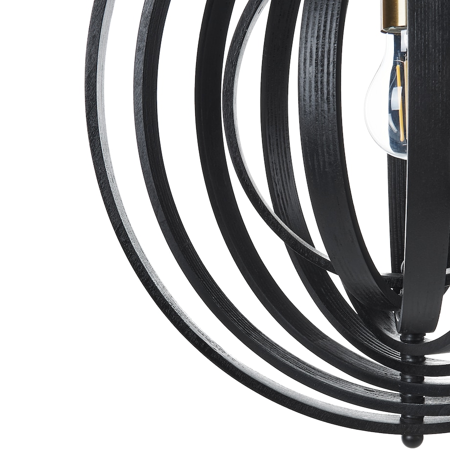 Lampa wisząca MURRELL Drewno topolowe Czarny