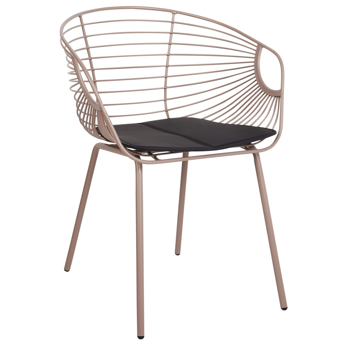 Zestaw 2 metalowych krzeseł do jadalni beżowy HOBACK