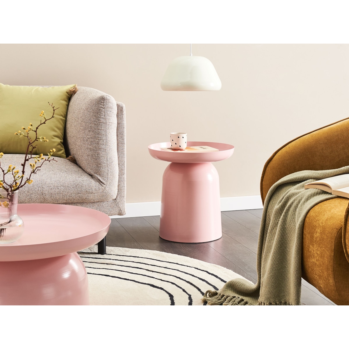 Stolik pomocniczy TORRENS Metal Pastelowy róż