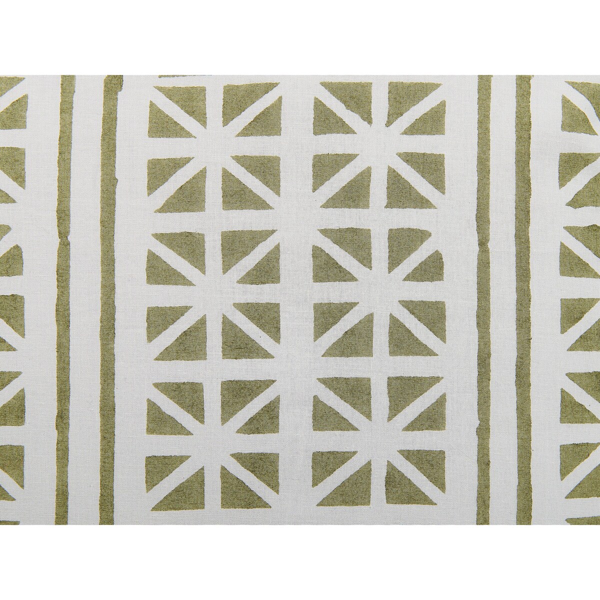 2 bawełniane poduszki dekoracyjne w geometryczny wzór 45 x 45 cm zielone z białym SYRINGA