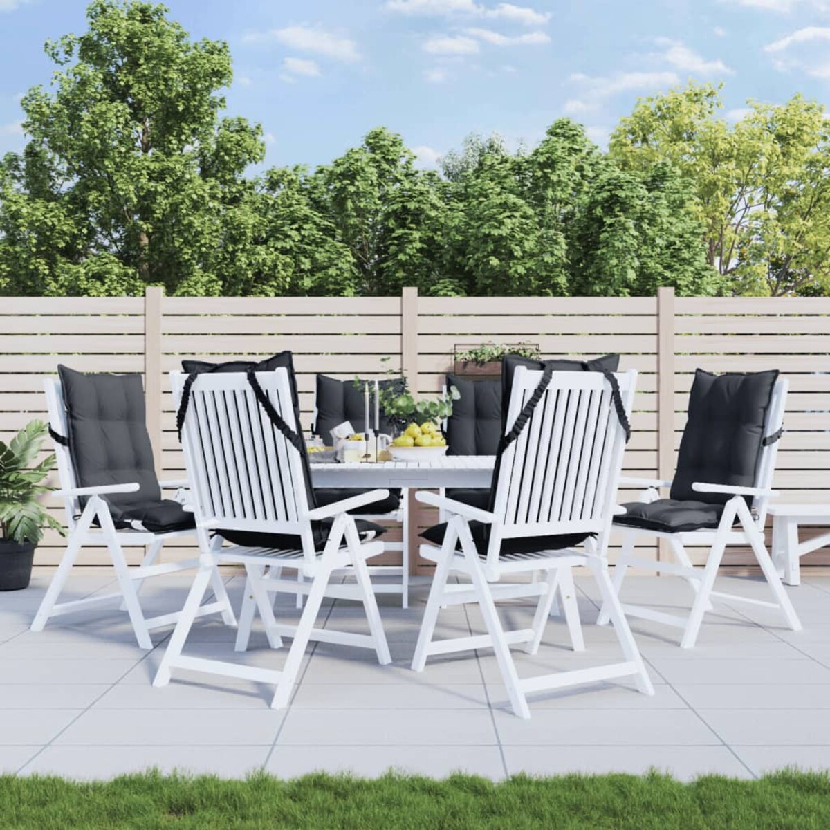 vidaXL Poduszki na krzesła z wysokim oparciem, 6 szt., antracytowe