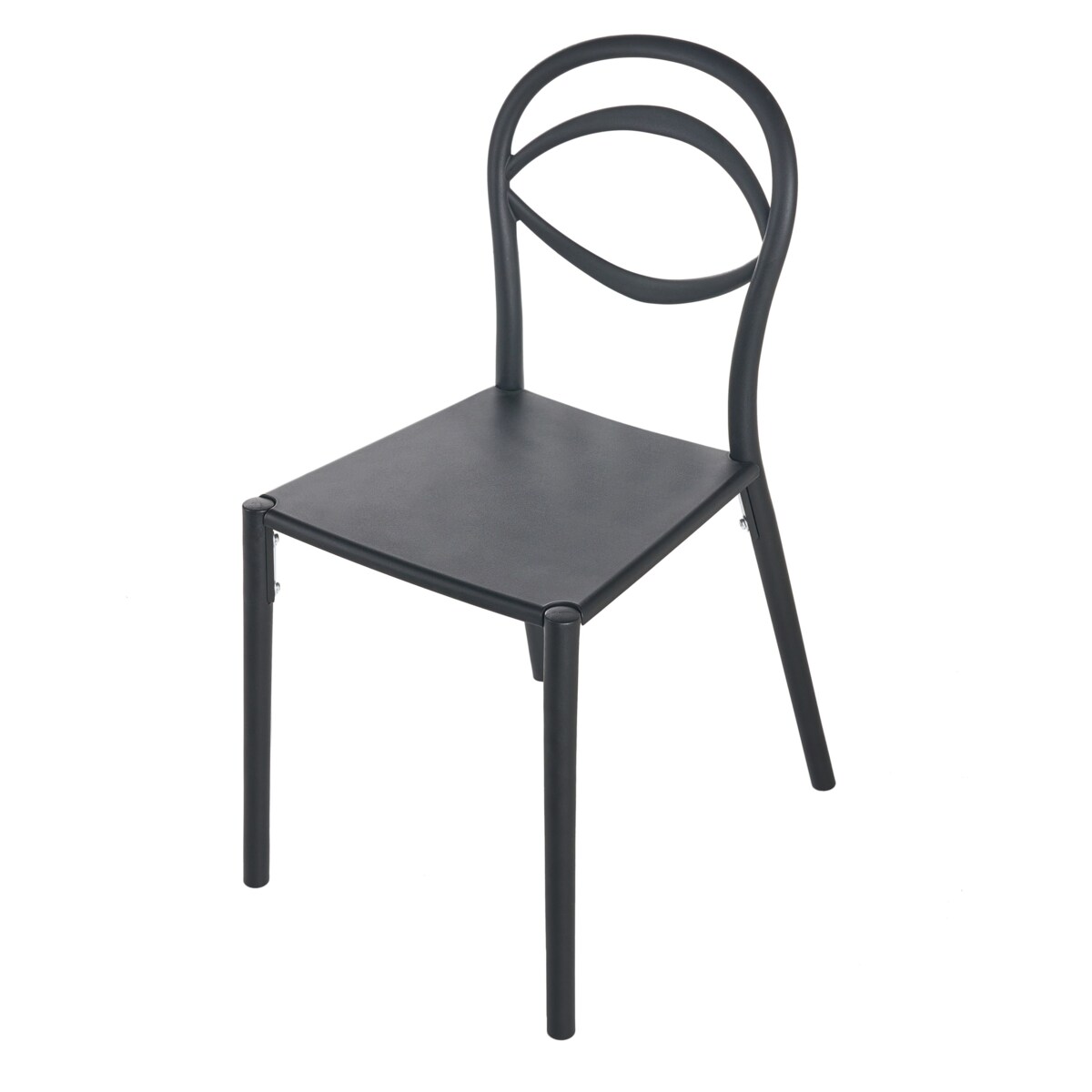 Zestaw 4 krzeseł ogrodowych COVOLO Czarny