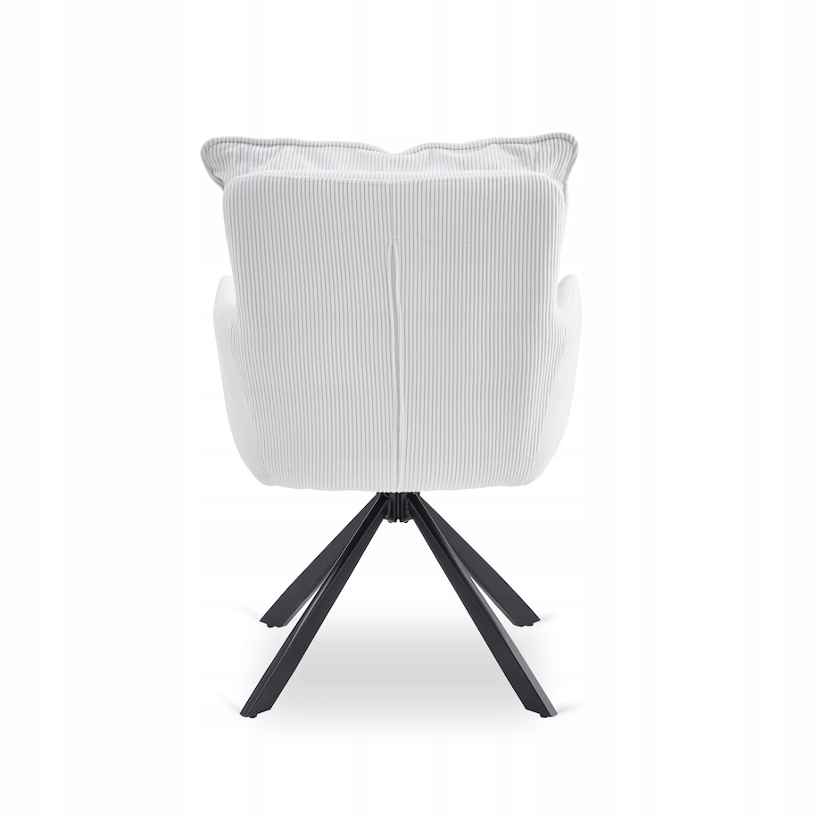 Krzesło Obrotowe Kubełkowe Tapicerowane Do Jadalni Sztruks Krem CITY