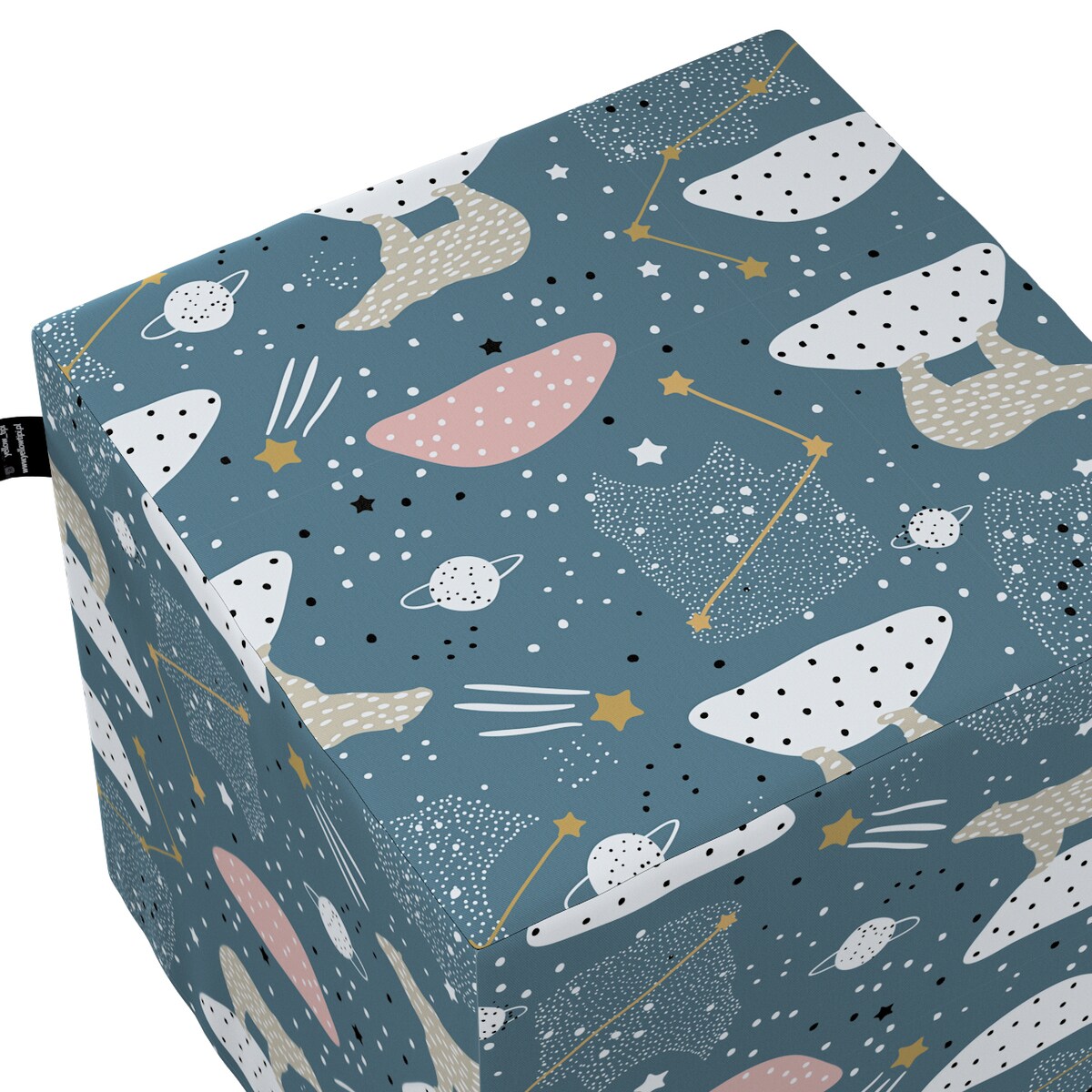 Puf kostka Nano, niebieski, 40 x 40 x 40 cm, Magic Collection