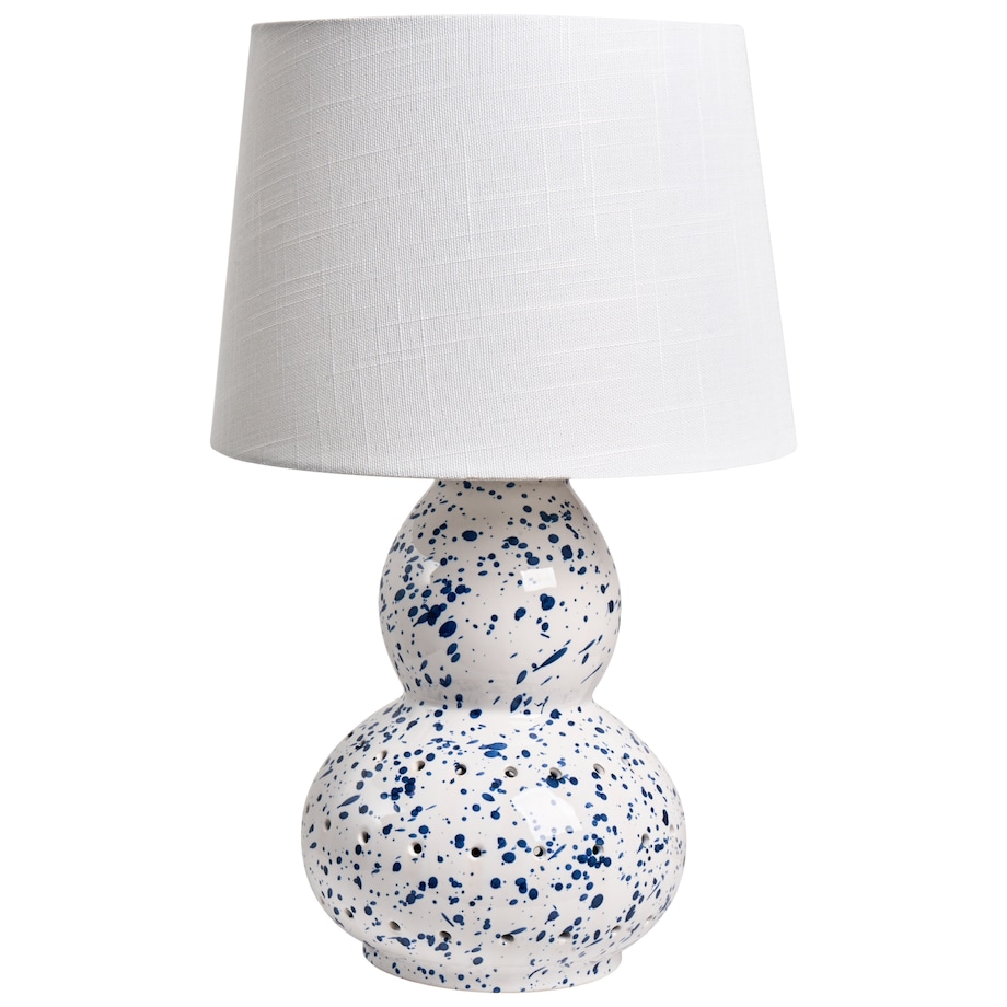 Lampa stołowa MACAL Ceramika Biały/ niebieski