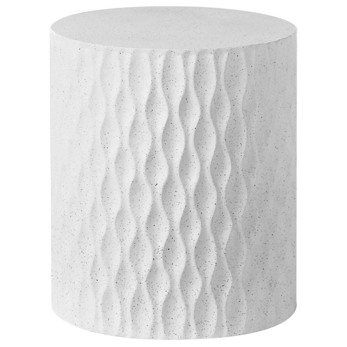 Stolik pomocniczy ANTELAO 37 cm 37 cm Efekt lastryko Białe lastryko