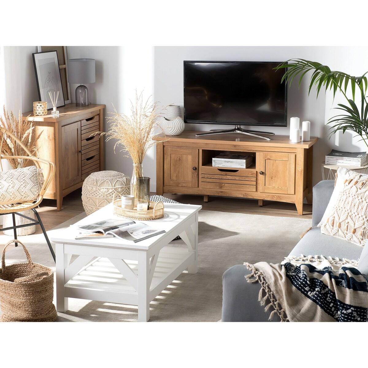 Szafka RTV jasne drewno AGORA