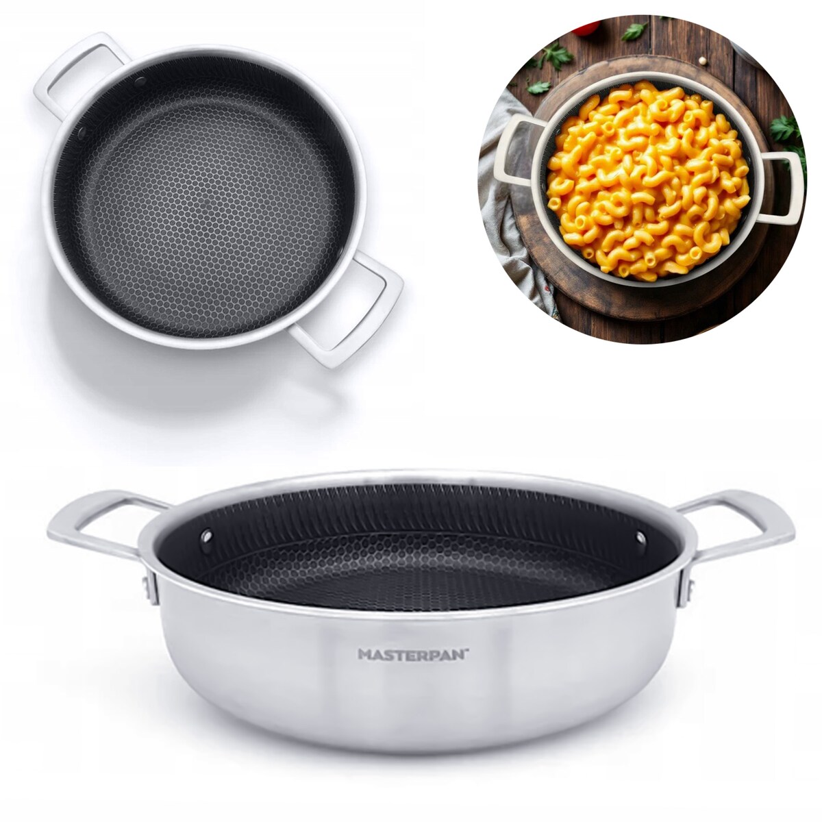 Niski Garnek Stal Nierdzewna Tri Ply 24 Cm Cm Bez Pokrywy