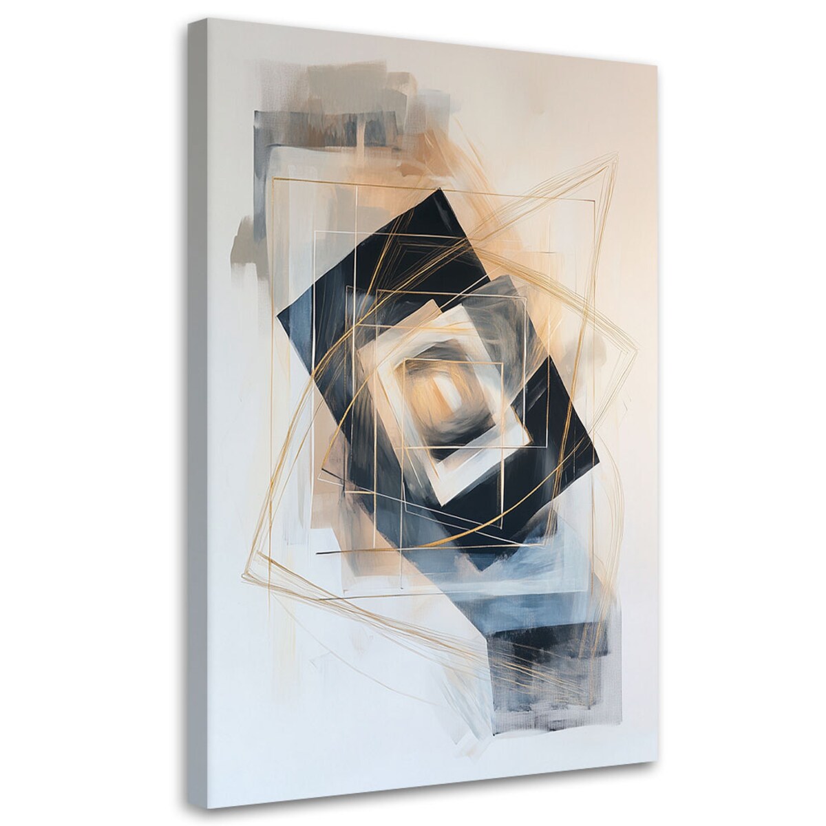 Feeby Obraz do salonu biura, Abstrakcja Kształty Geometria Beżowy 70x100